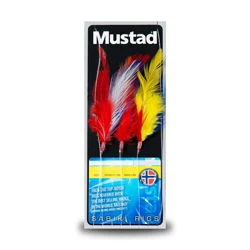 Mustad 3 Hook Coloured Feather Trace
